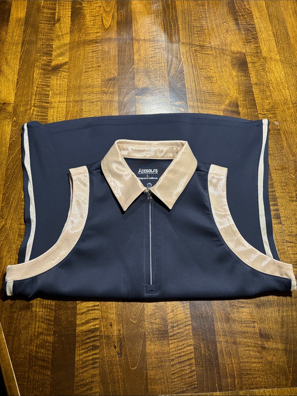 Acegolfs Navycore Sleeveless Color Block Golf Polo Shirt